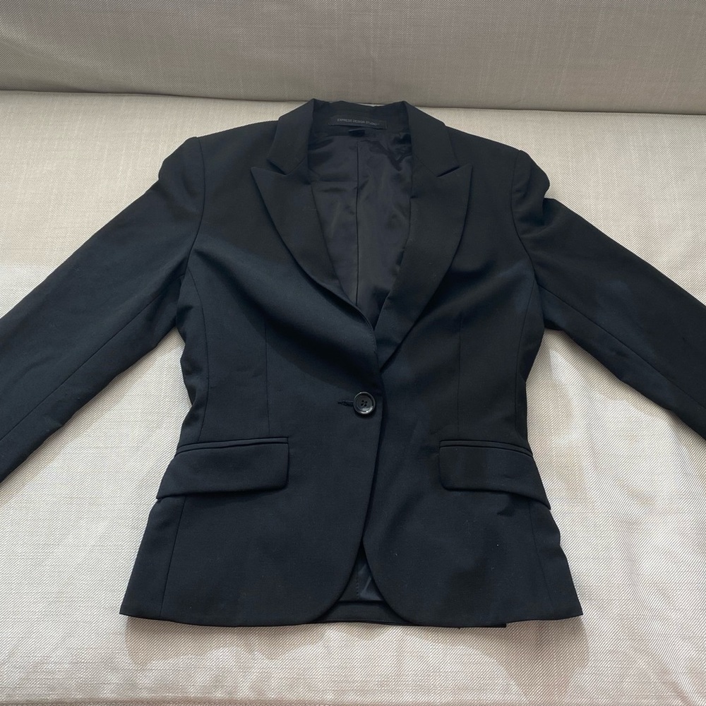 Express Black Blazer Single Button - image 1